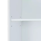Pensile per WC in legno bianco in stile moderno: mobiletto contenitore da bagno con ripiani regolabili, ferramenta in nichel.