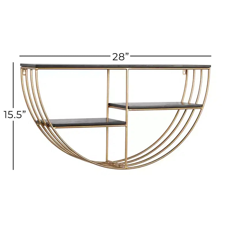 15"x28" Legno 3 con Forma di Luna Oro - Olivia & May: MDF, Nessun assemblaggio richiesto