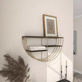 15"x28" Legno 3 con Forma di Luna Oro - Olivia & May: MDF, Nessun assemblaggio richiesto