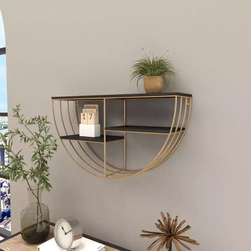 15"x28" Legno 3 con Forma di Luna Oro - Olivia & May: MDF, Nessun assemblaggio richiesto