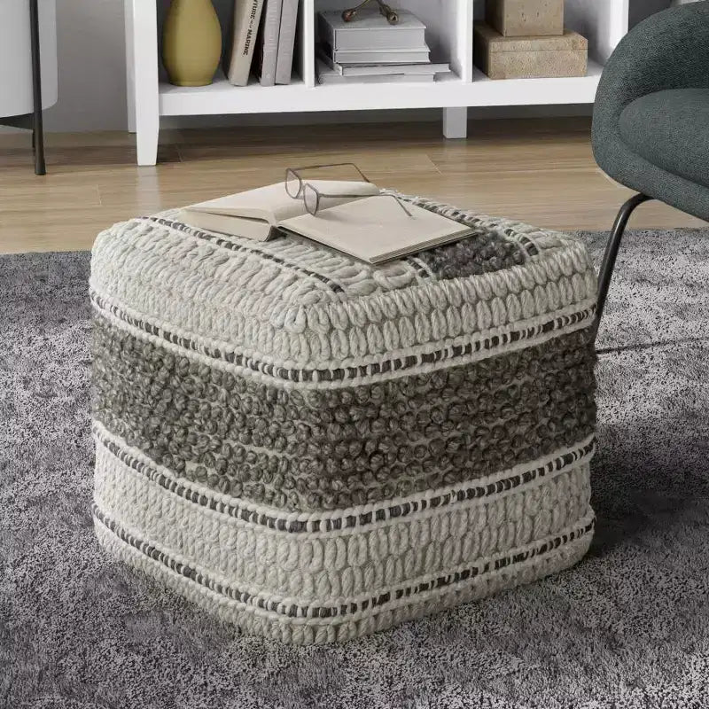 Heyfield Square Pouf Earth Tone Brown