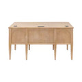 Scrivania moderna in legno con piedistallo Laurel Brown: Postazione di lavoro direzionale versatile