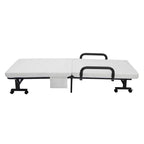Letto singolo regolabile per ospiti, materasso portatile con ruote marrone/grigio/bianco