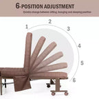 Letto singolo regolabile per ospiti, materasso portatile con ruote marrone/grigio/bianco
