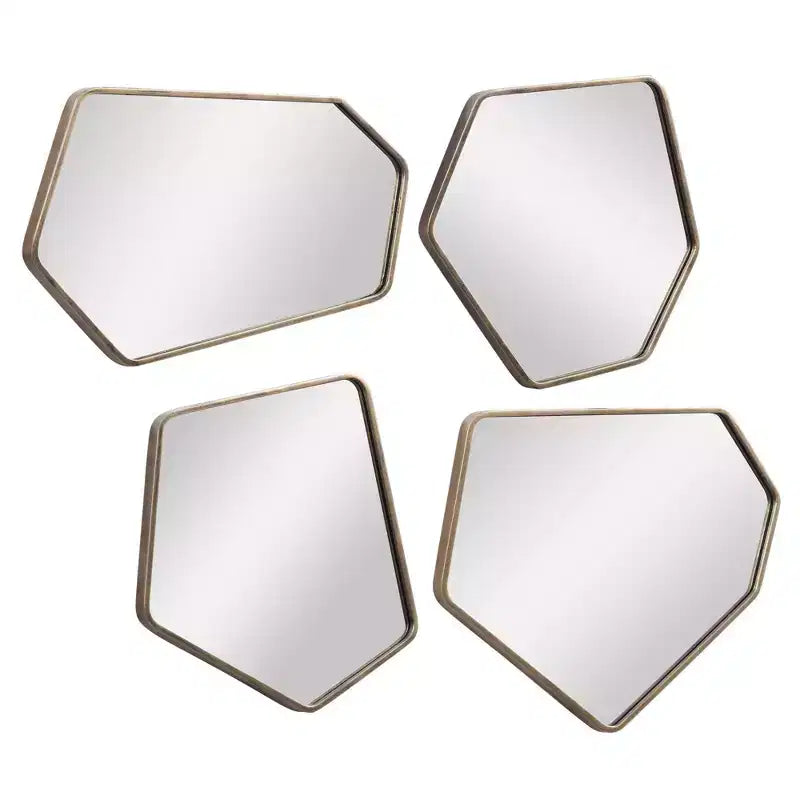 Specchi decorativi asimmetrici da vanità oro anticato moderno larghezza 19 3/4 per bagno camera da letto