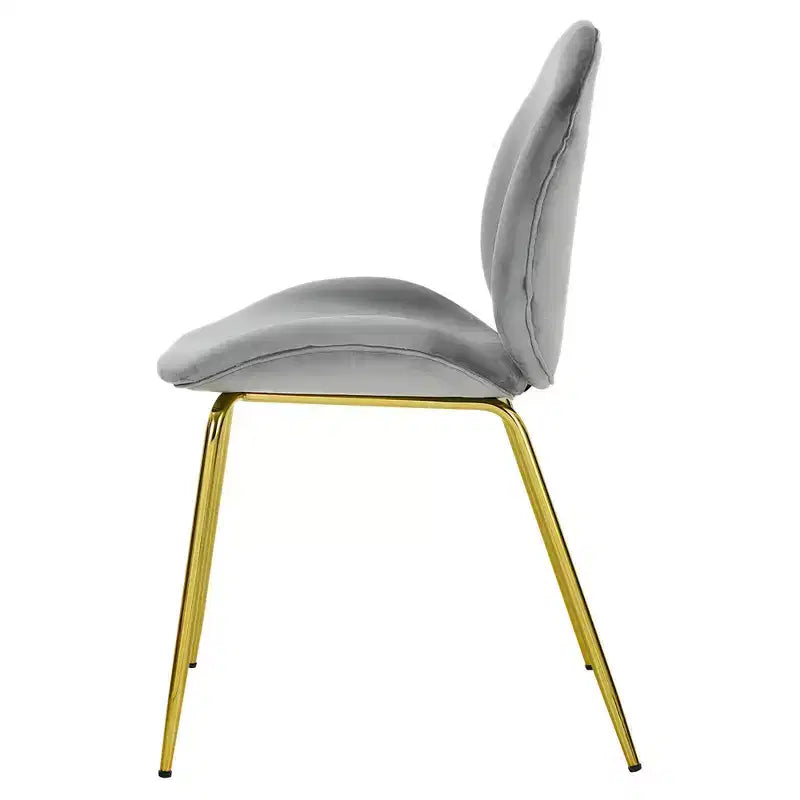 Set di 4 sedie da pranzo in velluto, sedia laterale senza braccioli con schienale ergonomico