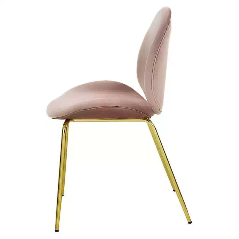 Set di 4 sedie da pranzo in velluto, sedia laterale senza braccioli con schienale ergonomico