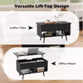 Tavolino da caffè con ripiano sollevabile da 31,5" Tavolo moderno con scomparto nascosto e gambe in legno per la casa