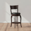 Flash Furniture Nichola Commercial Grade Classic Open Back Swivel Counter Height Pub Barstool with Bowed Wooden Frame and Padded, Uphosltered Seat