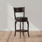 Flash Furniture Nichola Commercial Grade Classic Open Back Swivel Counter Height Pub Barstool with Bowed Wooden Frame and Padded, Uphosltered Seat