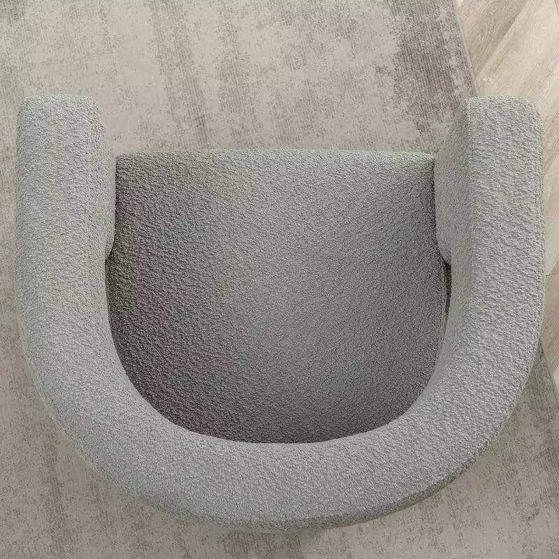 Poltrona quadrata da 28" in bouclé con braccioli ampi