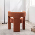 Poltrona quadrata da 28" in bouclé con braccioli ampi