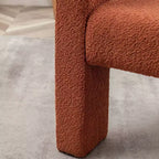Poltrona quadrata da 28" in bouclé con braccioli ampi
