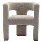 Poltrona quadrata da 28" in bouclé con braccioli ampi