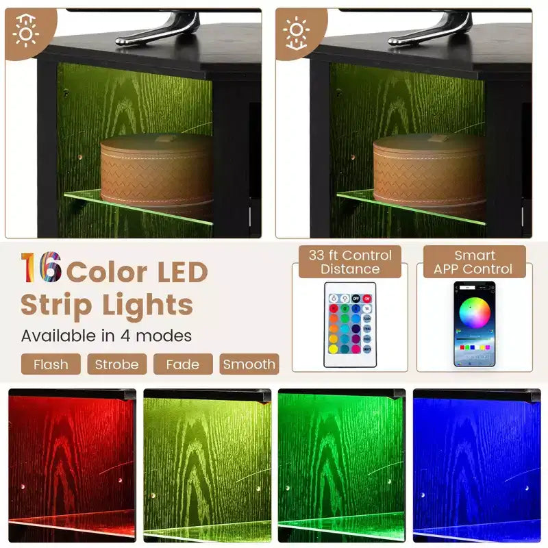 Camino con luci a LED e camino elettrico da 18 pollici per TV fino a 50 pollici Grigio/Marrone/Nero/Bianco