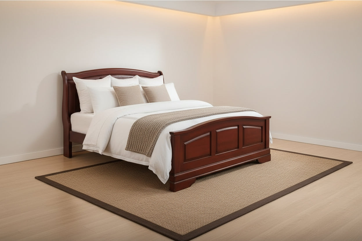 Louis Philippe UpholsteWood King Panel Bed
