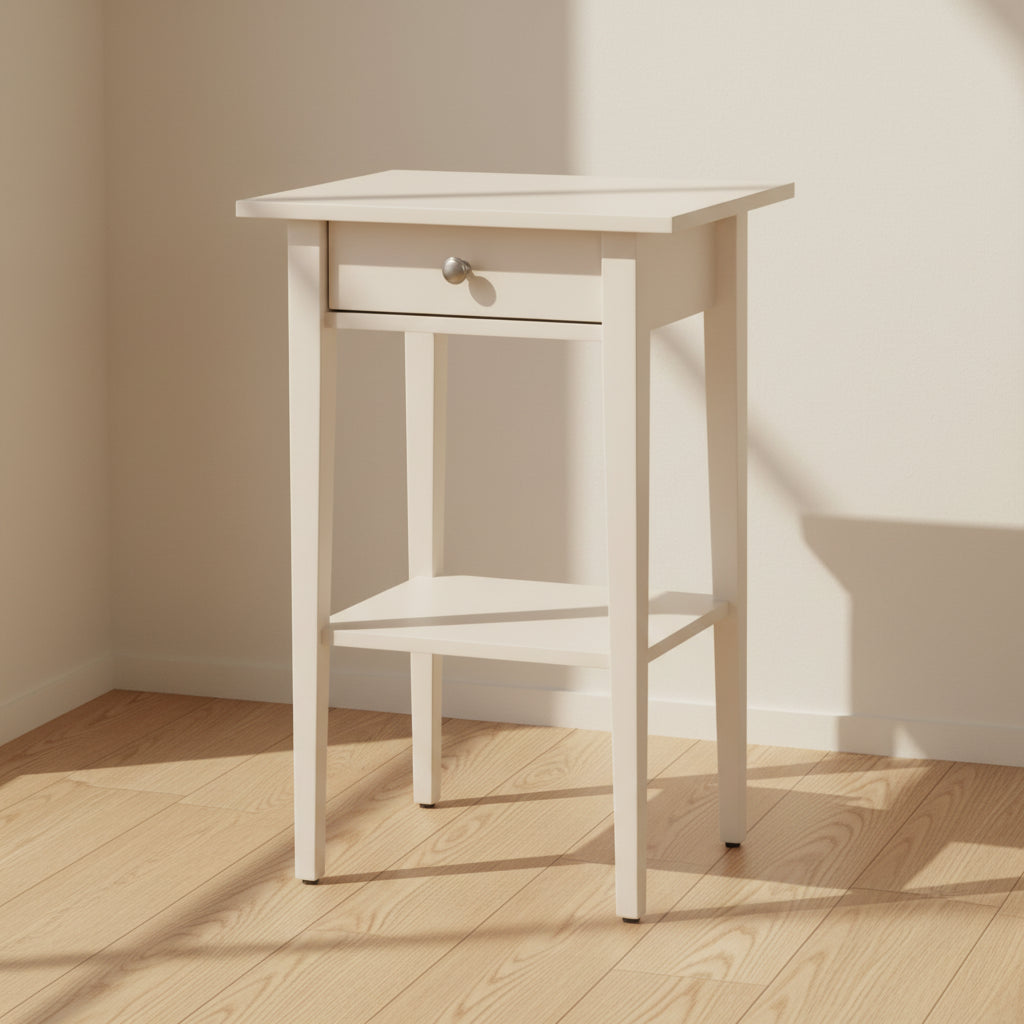 Comodino in legno massello (71 cm H x 46 cm L x 36 cm P)