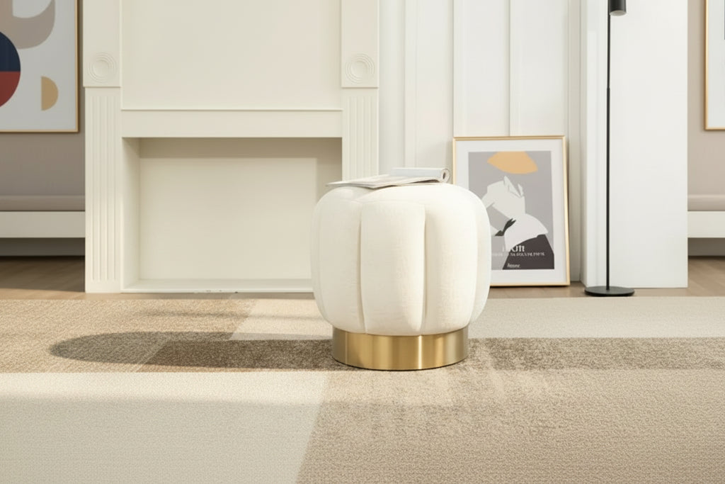 Pouf imbottito in velluto