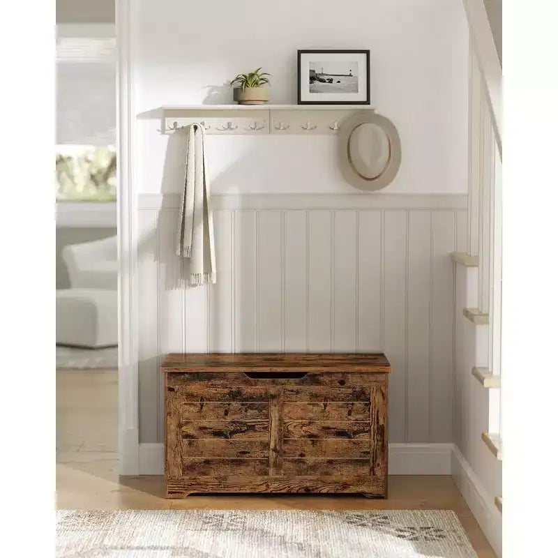 Contenitore in Stile Rustico con Cerniere di Sicurezza - Soluzione di Archiviazione Versatile per Ingresso, Camera da Letto e Soggiorno